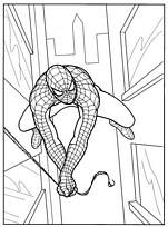 coloriage spiderman au bout du fil